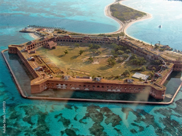 Fototapeta Aerial View of Fort Jefferson, Florida