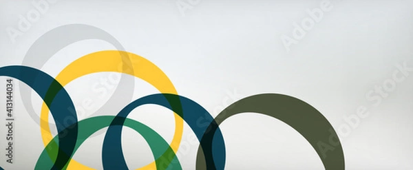 Fototapeta Ring geometric shapes, o letter repetition wallpaper. Abstract background for business or technology presentations, internet posters or web brochure covers