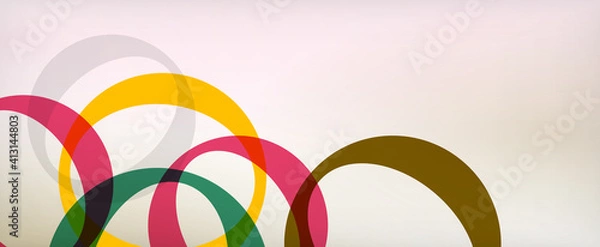 Fototapeta Ring geometric shapes, o letter repetition wallpaper. Abstract background for business or technology presentations, internet posters or web brochure covers