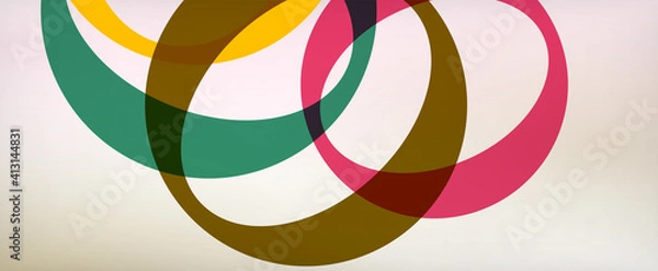 Fototapeta Ring geometric shapes, o letter repetition wallpaper. Abstract background for business or technology presentations, internet posters or web brochure covers