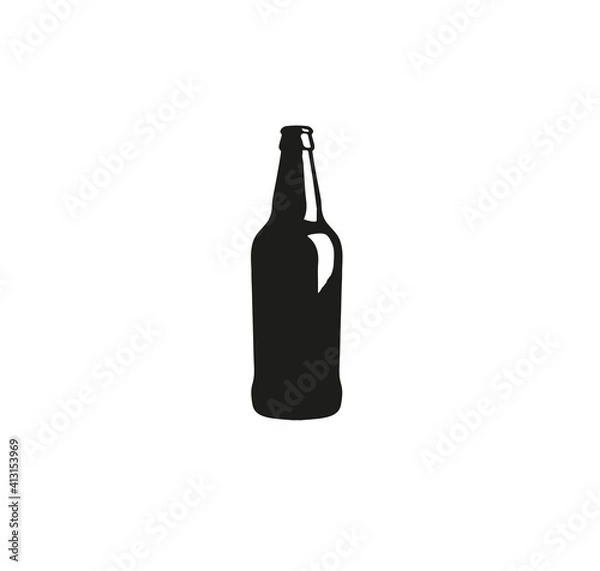 Fototapeta icon of a bottle of beer. bitmap illustration