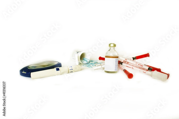 Fototapeta Diabetes instrument for measuring blood sugar level