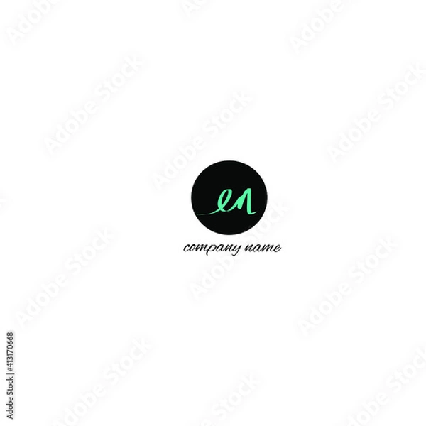 Obraz EN initial handwritten calligraphy, for monogram and logo