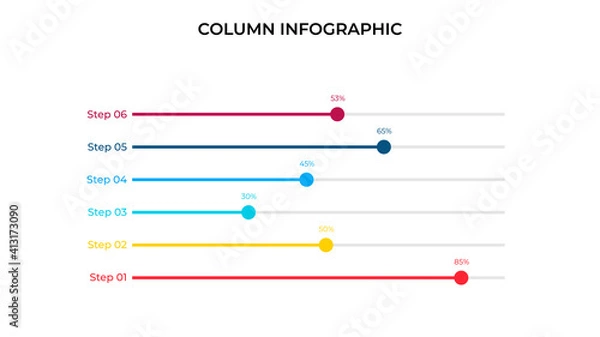 Fototapeta Business data visualization. Column chart. Vector business template for presentation. Creative concept for infographic.