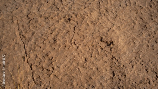 Fototapeta Texture in sandstone at the Temple of the Sun and Moon in Capitol Reef National Park, Utah, on Nov. 10, 2019