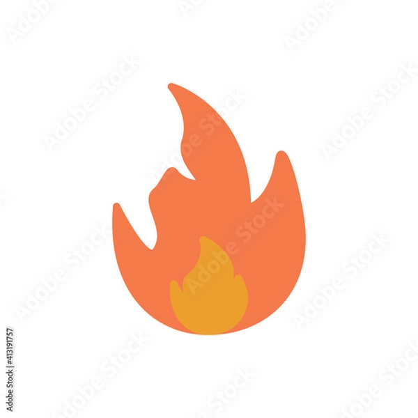 Fototapeta Fire Flat Icon Design Vector Template Illustration