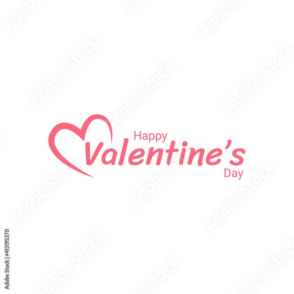 Fototapeta Happy Valentines Day typography poster with handwritten calligraphy text, isolated on white background. Vector Illustration