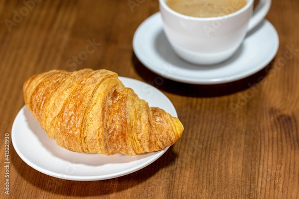 Obraz Croissant and coffee