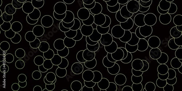 Fototapeta Dark Green, Yellow vector texture with disks.