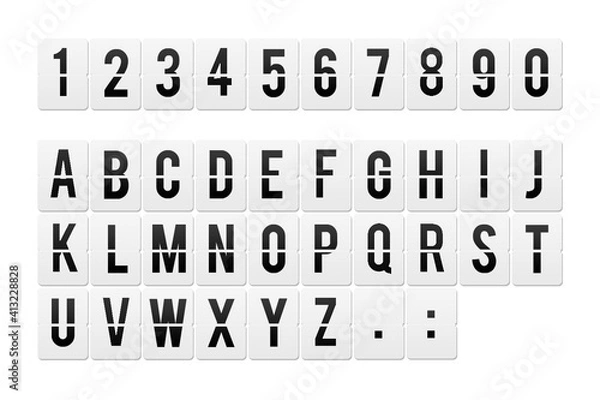 Obraz Flip board font set, mechanical display design