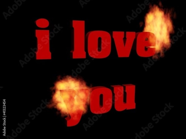 Obraz 3D ich liebe dich illustration