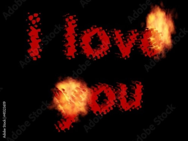 Obraz 3D ich liebe dich illustration