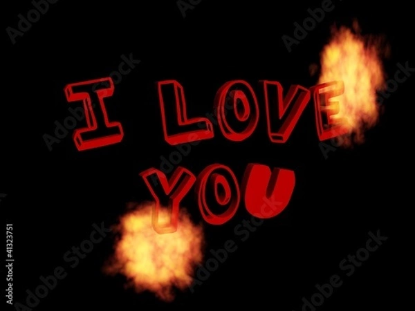 Obraz 3D ich liebe dich illustration