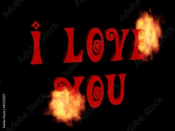 Obraz 3D ich liebe dich illustration