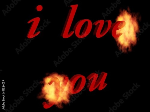 Obraz 3D ich liebe dich illustration