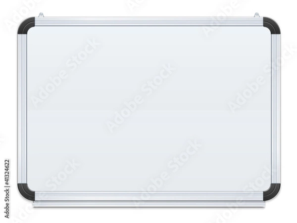Fototapeta white board vector illustration isolated on black background