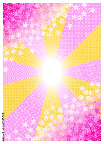 Fototapeta 2102-さくらフレーム&パターン08-cs3