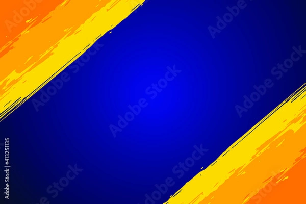 Obraz Blue and yellow watercolor paint grunge abstract background design