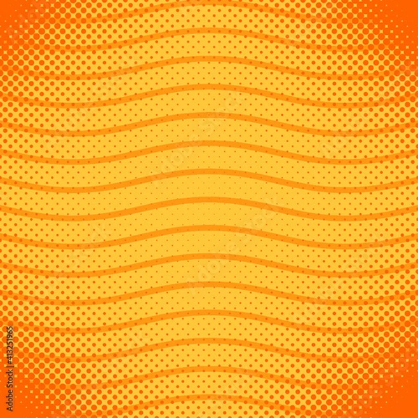 Obraz Modern yellow, orange halftone, comic style abstract background with copy space