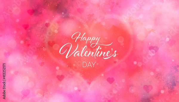 Obraz Happy valentine's day wallpaper background with hearts