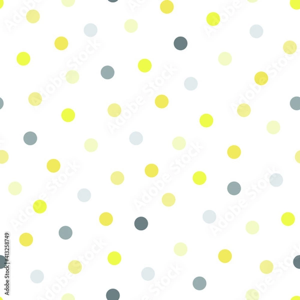 Obraz Stylish Spring seamless pattern with yellow and grey pots in pantone 2021 colors. Vector Easter pattern in Illuminating and Ultimate Gray trendy colors.