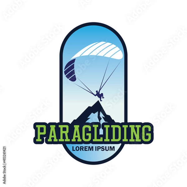 Fototapeta paragliding icon with text space for your slogan tag line, vector illustration