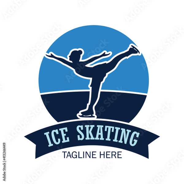 Fototapeta speed skating logo with text space for your slogan tag line, vector illustration