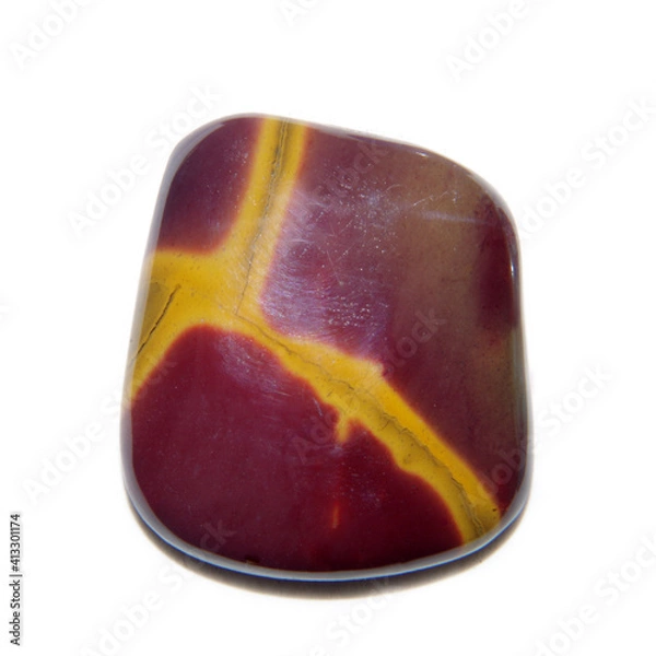 Obraz Natural mookaite cabochon on white background