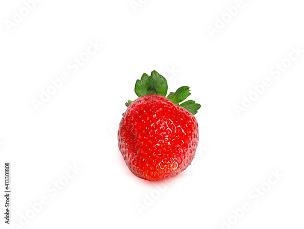 Obraz ripe and juicy strawberries on a white background