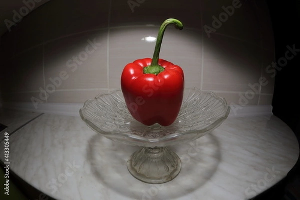 Obraz red pepper on the kitchen table