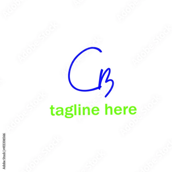 Obraz Cb initial handwritten logo for identity