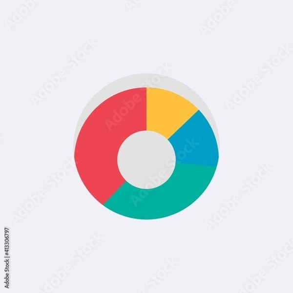 Fototapeta Vector color flat chart diagram icon illustration