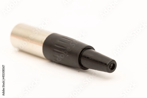 Obraz Plastic input Speakon for large speakers isolated above white background