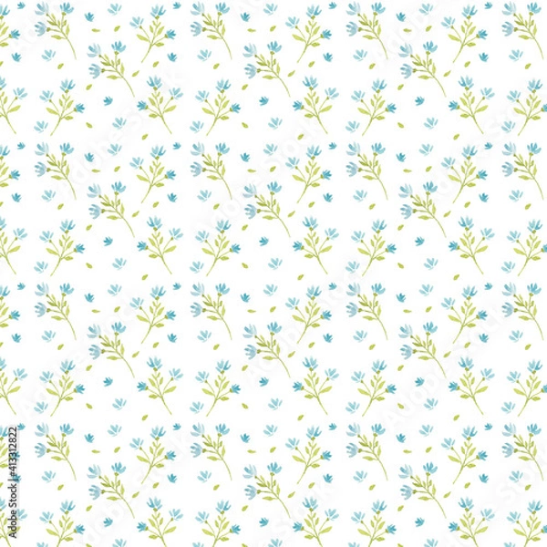 Obraz Seamless Soft Blue Flowers