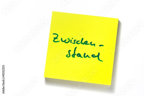 Obraz Merkzettel Zwischenstand gelb