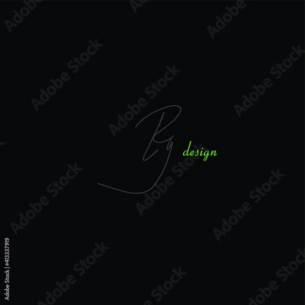 Obraz RG Initial Isolated Logo for Identity