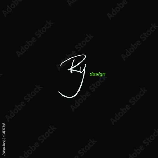 Obraz RY Initial Isolated Logo for Identity