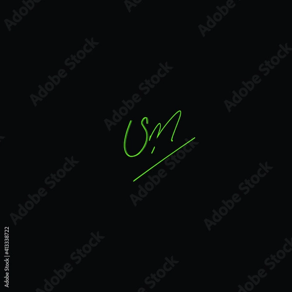 Obraz SM Initial Isolated Logo for Identity