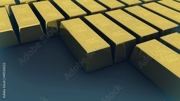 Obraz Golden Bars - Blue