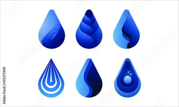 Obraz set of blue drops