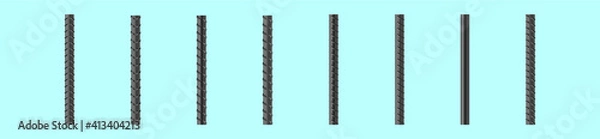 Fototapeta set of endless rebars cartoon icon design template with various models. vector illustration isolated on blue background