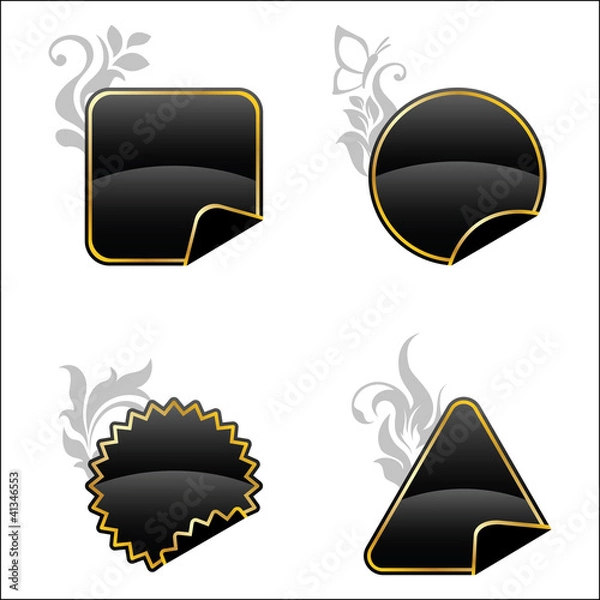 Obraz Black floral decorated buttons