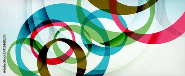 Fototapeta Ring geometric shapes, o letter repetition wallpaper. Abstract background for business or technology presentations, internet posters or web brochure covers