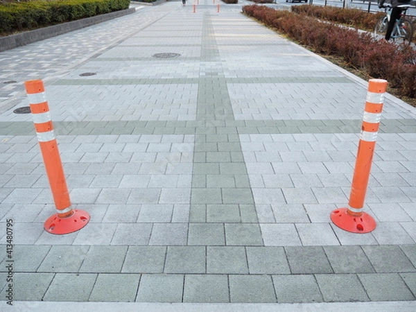 Fototapeta 視線誘導標ポールコーン