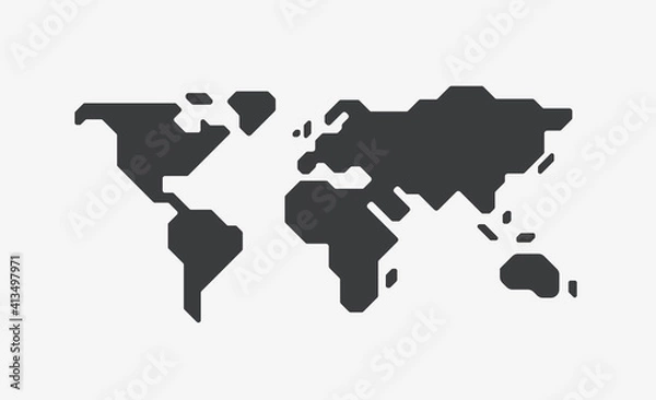Obraz World Map Simple Minimal Flat Design Icon