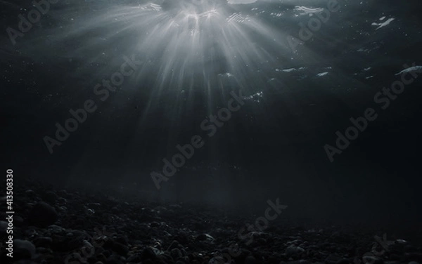 Fototapeta Underwater sunrise light