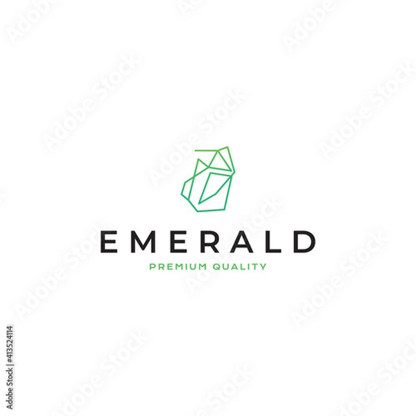 Obraz emerald logo vector icon illustration line outline monoline