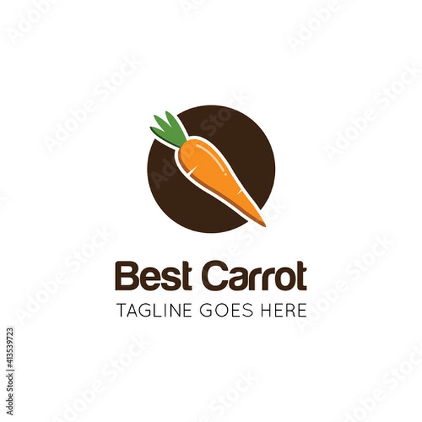 Obraz Carrot logo and healthy vegetable icon vector illustration best logo design