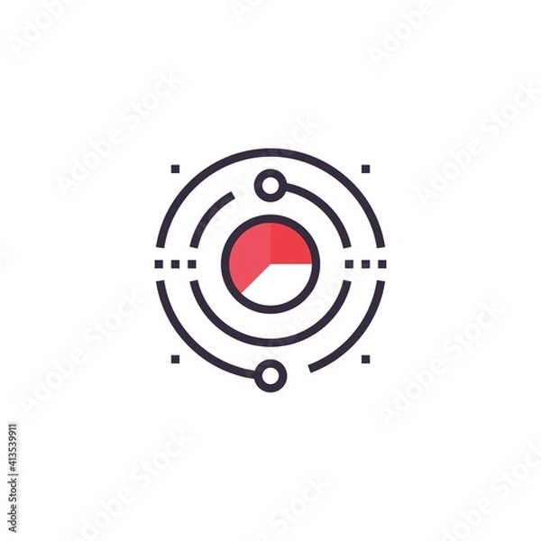 Fototapeta colored flat chart icon. information modern vector illustration. Pixel Perfect