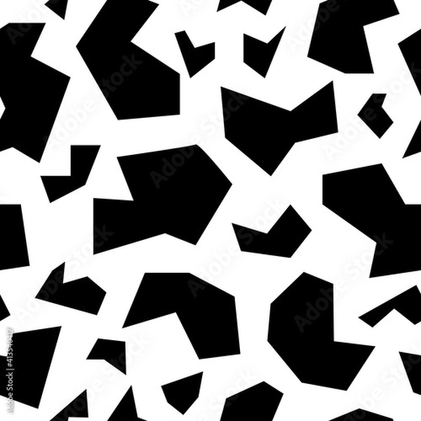 Fototapeta Hand drawn ink geometric shapes seamless pattern